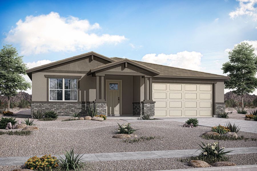 Representative exterior photo of a completed home built from the Cadet by Mattamy Homes in Empire Pointe, Queen Creek, AZ (Image 2).