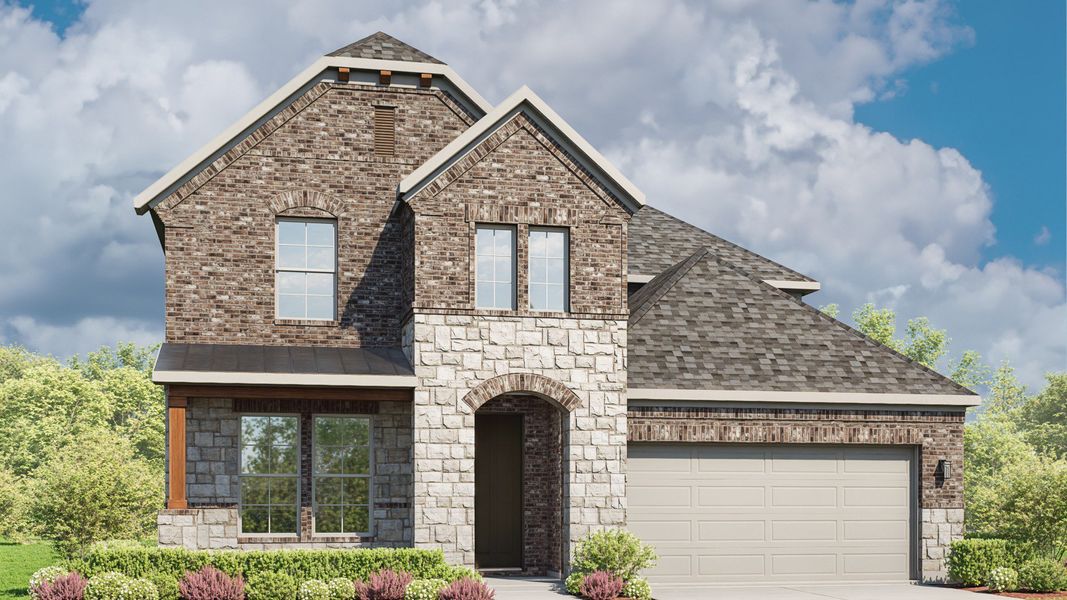 Representative exterior photo of a completed home built from the Elm by DRB Homes in Heritage Mill, Hutto, TX (Image 6). Representative exterior photo of a completed home built from the Elm by DRB Homes in Heritage Mill, Hutto, TX (Image 6).
