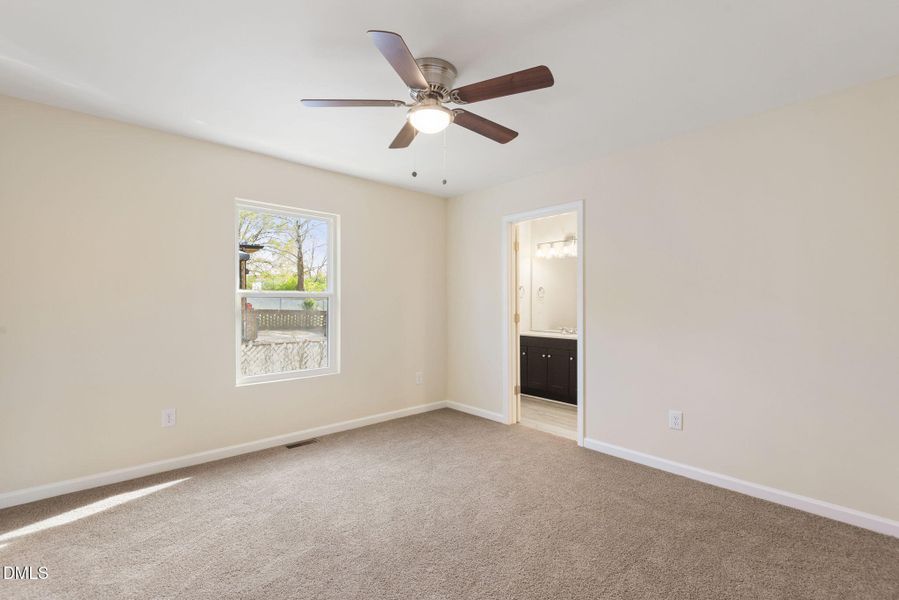 Primary BR has ceiling fan & ensuite bat