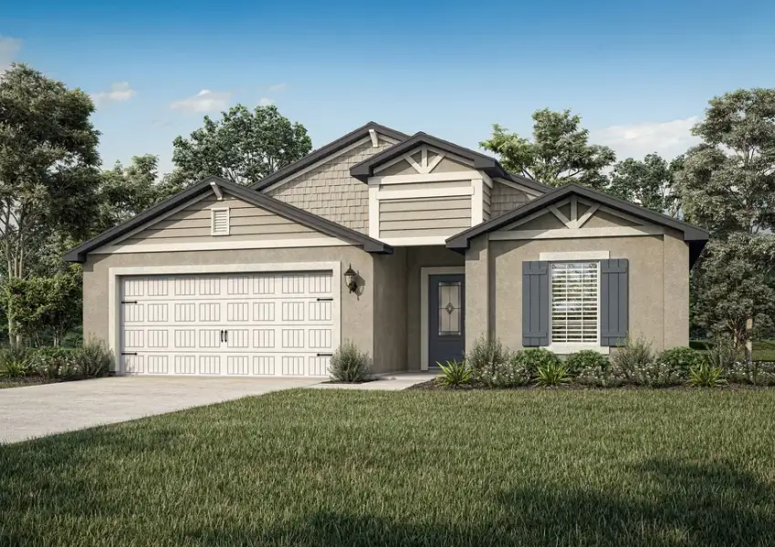 Representative exterior photo of a completed home built from the Hammock by LGI Homes in Palm Coast, Palm Coast, FL (Image 1). Representative exterior photo of a completed home built from the Hammock by LGI Homes in Palm Coast, Palm Coast, FL (Image 1).