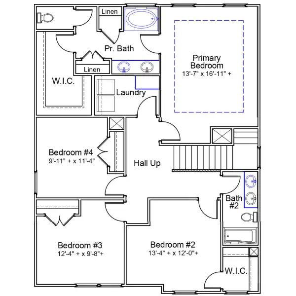 2D floor plan layout of this home in Killians Crossing, Blythewood, SC (Image 3).
