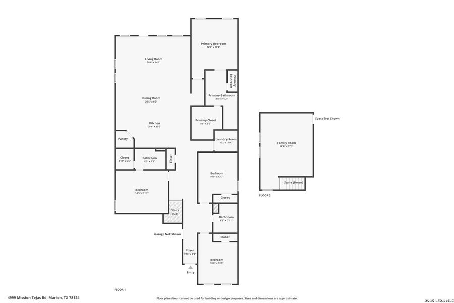 2D floor plan layout of this home in Grace Valley, Marion, TX (Image 3).