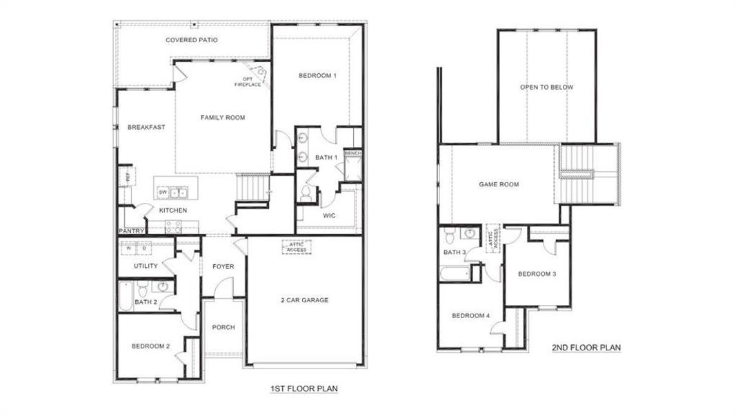 2D floor plan layout of this home in California Meadows, Arlington, TX (Image 3).