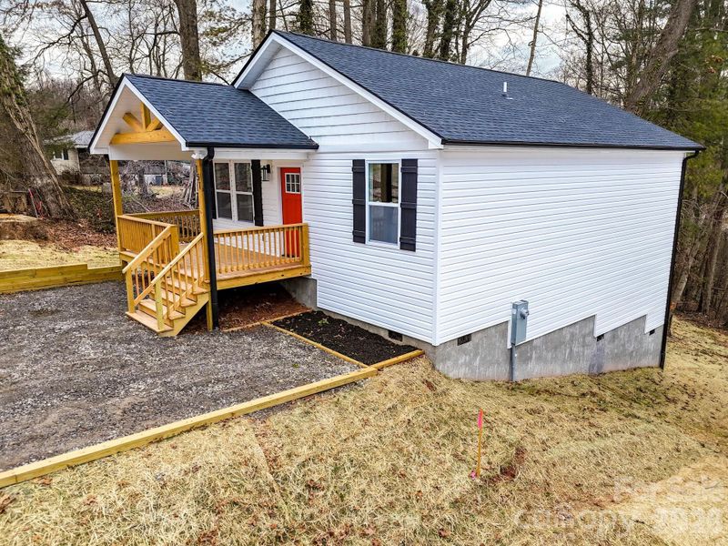 Exterior details and patio area of a home in , Asheville (Image 25).