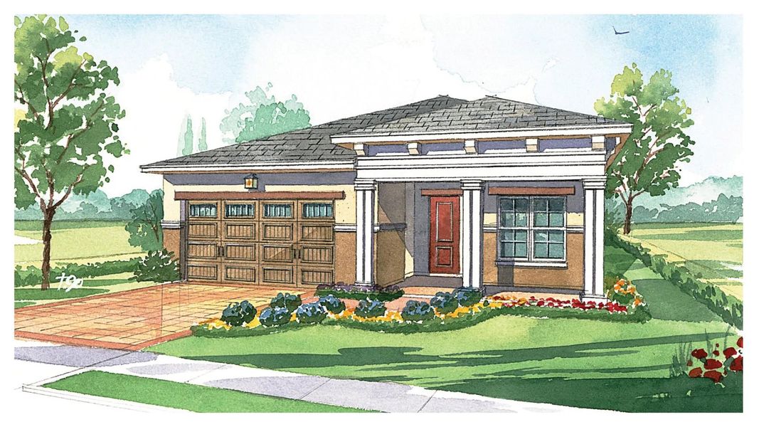 Representative exterior photo of a completed home built from the Cocoa by Jones Homes USA in Twin Lakes, St. Cloud, FL (Image 3).