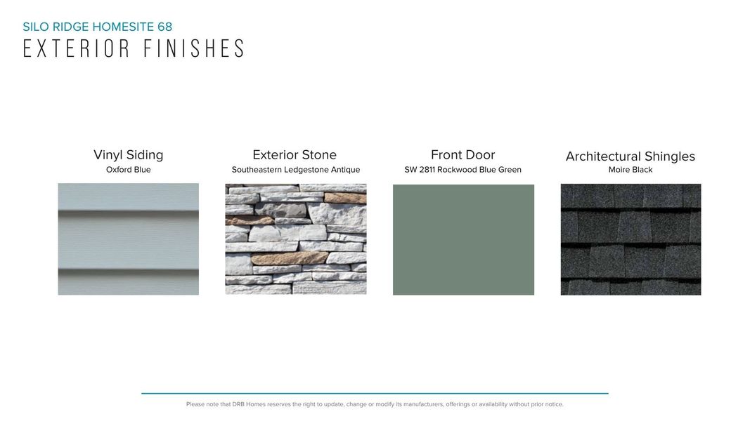 Sample of building materials used in homes in Silo Ridge, Anderson (Image 18). Sample of building materials used in homes in Silo Ridge, Anderson (Image 18).