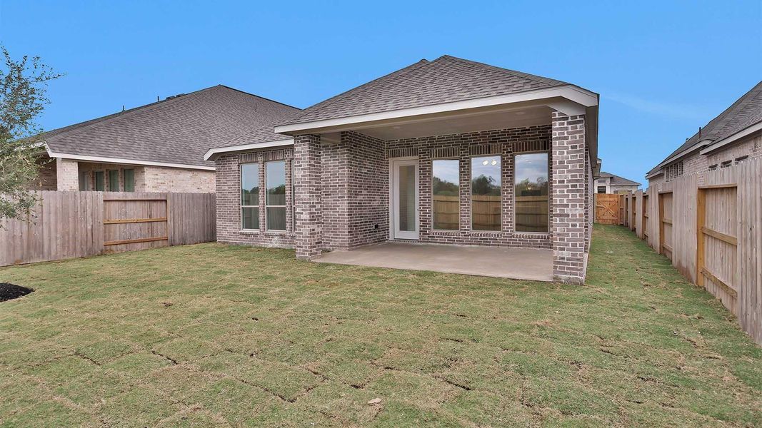 Exterior details and patio area of a home in Valencia 45', Manvel (Image 13). Exterior details and patio area of a home in Valencia 45', Manvel (Image 13).