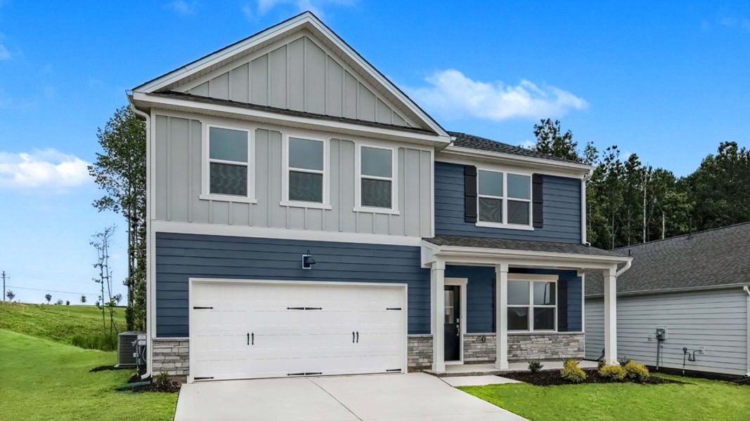 Representative exterior photo of a completed home built from the hanover by D.R. Horton in Bexford, Willow Spring, NC (Image 19).