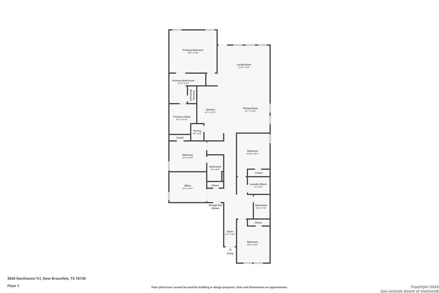 2D floor plan layout of this home in , New Braunfels, TX (Image 3).