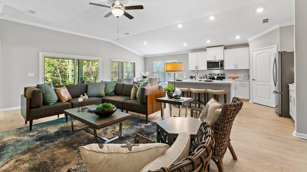 Representative furnished interior of a home built from the Dalton by D.R. Horton in American Village, Palm Coast (Image 10).