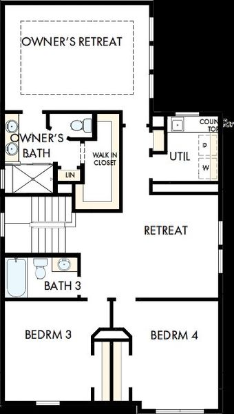 2D floor plan layout of this home in Whitley Preserve – Park Collection, Mint Hill, NC (Image 3). 2D floor plan layout of this home in Whitley Preserve – Park Collection, Mint Hill, NC (Image 3).
