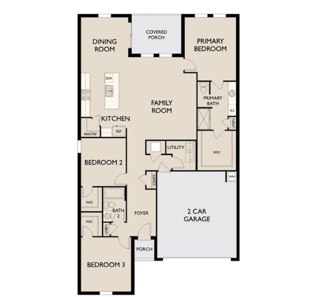 2D floor plan layout for the Hawking by Starlight Homes in The Trails, Phoenix, AZ (Image 3).