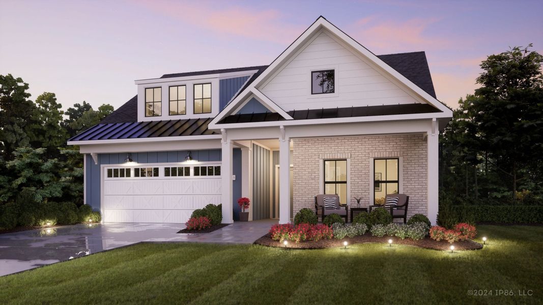 Representative exterior photo of a completed home built from the Capri IV by Perfection Builders in The Courtyards at The Heritage, Andover, KS (Image 10).