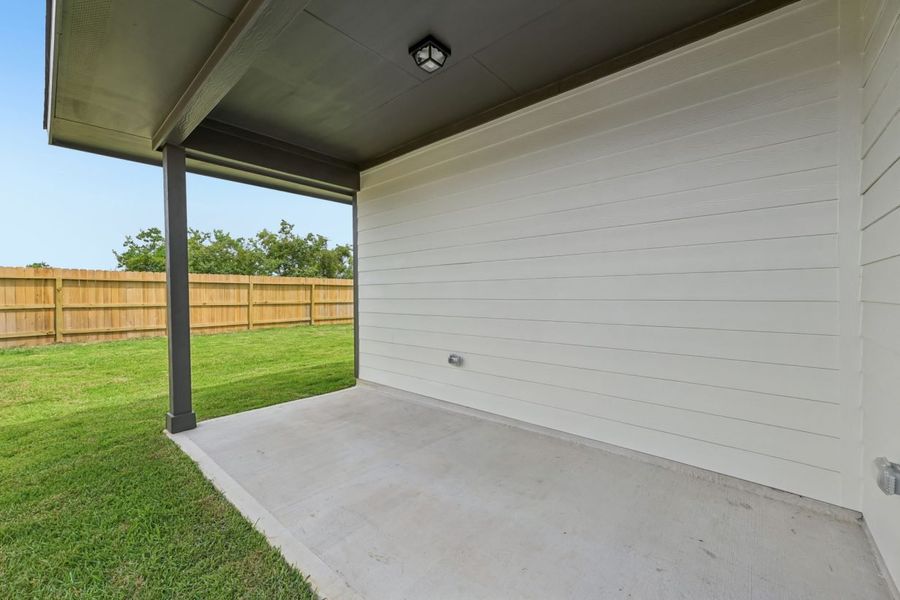 Exterior details and patio area of a home in Azalea, Pattison (Image 20).
