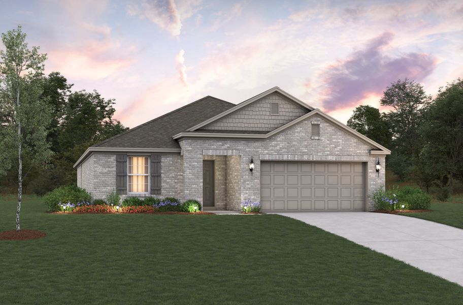 Representative exterior photo of a completed home built from the Teton by Beazer Homes in Stark Farms, Denton, TX (Image 2). Representative exterior photo of a completed home built from the Teton by Beazer Homes in Stark Farms, Denton, TX (Image 2).