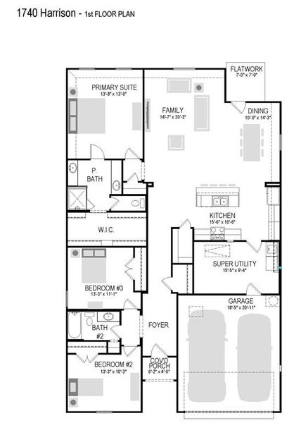 2D floor plan layout of this home in Lakehaven, Farmersville, TX (Image 4). 2D floor plan layout of this home in Lakehaven, Farmersville, TX (Image 4).