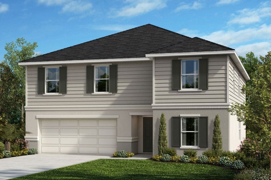 Representative exterior photo of a completed home built from the Plan 3016 by KB Home in Chapel Manor II, Zephyrhills, FL (Image 8).