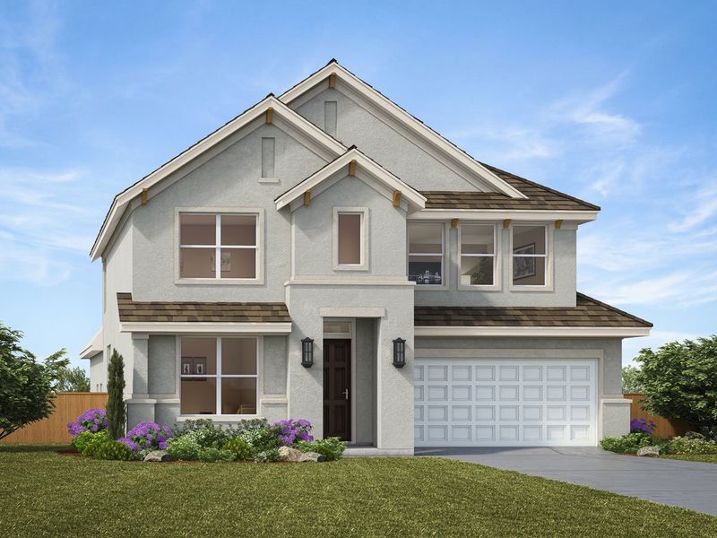 Representative exterior photo of a completed home built from the Rainer by Landon Homes in Lexington Frisco, Frisco, TX (Image 22).