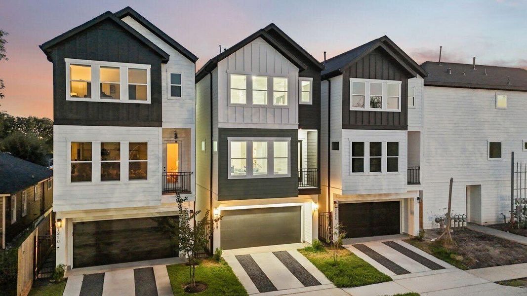 Front exterior of a new home in Skyline Homes at Cavalcade, Houston, TX, highlighting curb appeal (Image 25). Front exterior of a new home in Skyline Homes at Cavalcade, Houston, TX, highlighting curb appeal (Image 25).