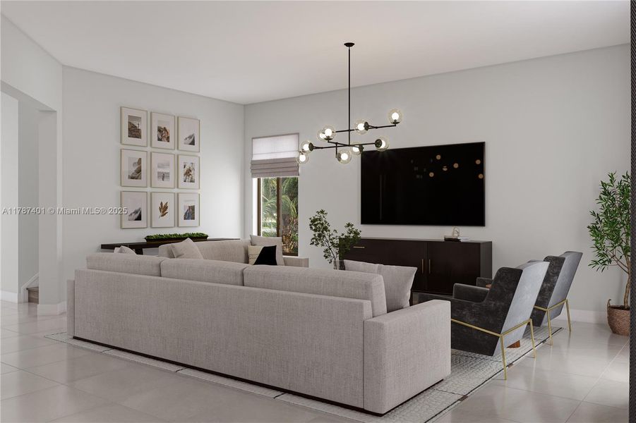 Furnished interior view inside a new home in , Miami (Image 7).