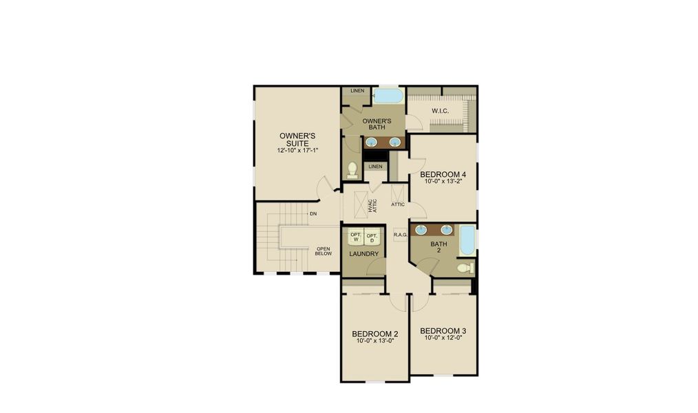 2D floor plan layout of this home in Desert Breeze, Horizon City, TX (Image 3).