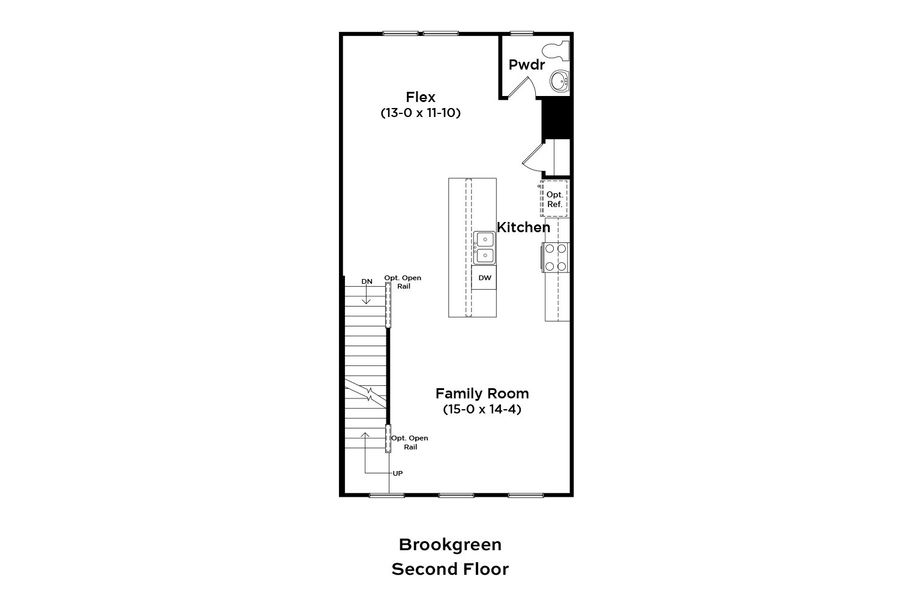 2D floor plan layout for the Brookgreen by DRB Homes in Seabreeze Crossing, Little River, SC (Image 2).