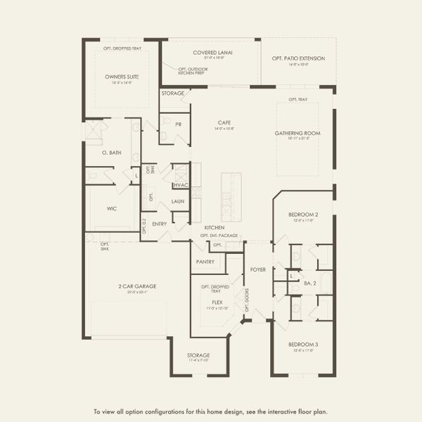 2D floor plan layout for the Reverence by Del Webb in Del Webb Sunbridge, St. Cloud, FL (Image 3).