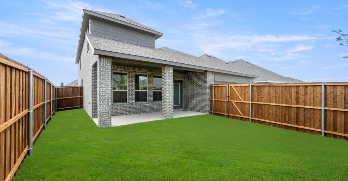 Representative exterior photo of a completed home built from the Dozier by Impression Homes in Redden Farms, Midlothian, TX (Image 27). Representative exterior photo of a completed home built from the Dozier by Impression Homes in Redden Farms, Midlothian, TX (Image 27).