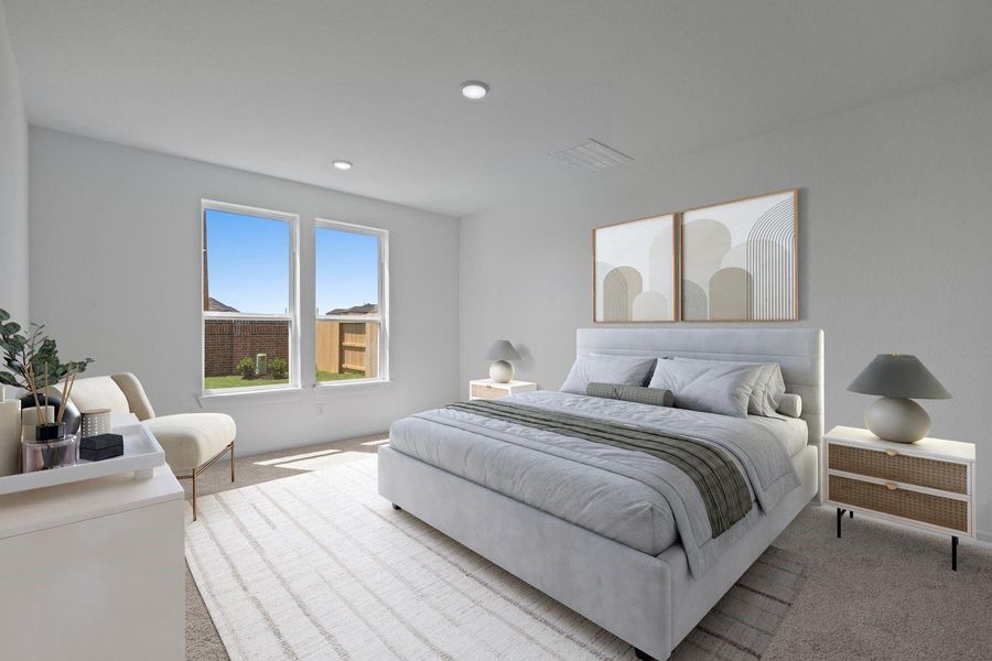 Huge main bedroom has enough space for all your furniture. Huge main bedroom has enough space for all your furniture.