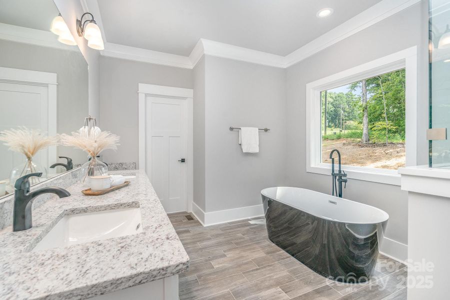 Primary bathroom with soaking tub