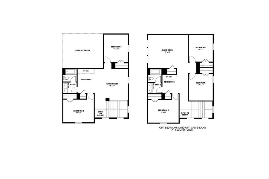 2D floor plan layout of this home in Creeks Crossing, Elgin, TX (Image 3).