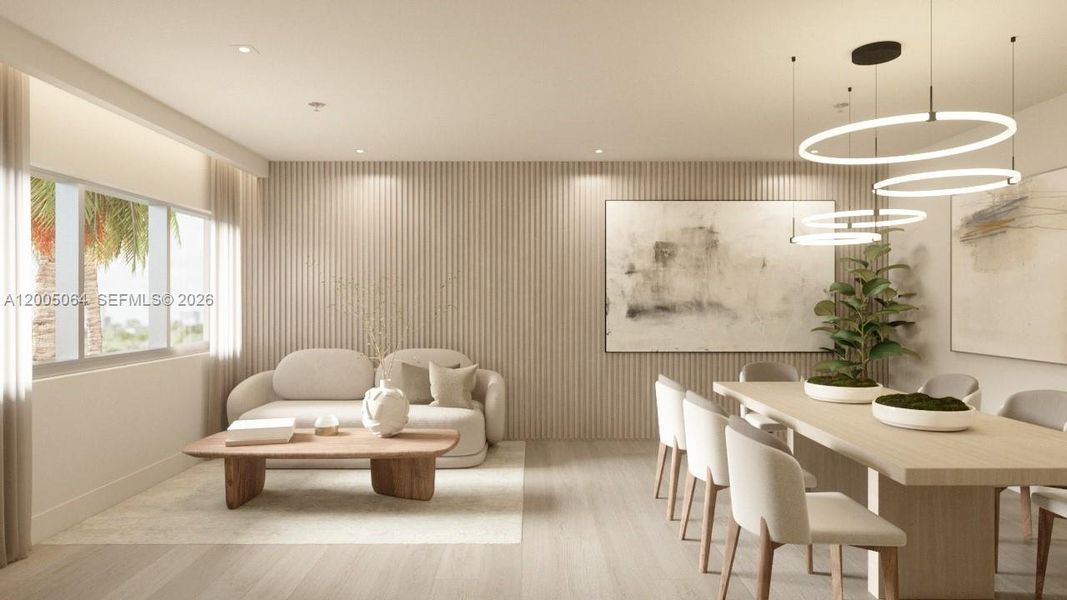 Furnished interior view inside a new home in , Miami Beach (Image 10).