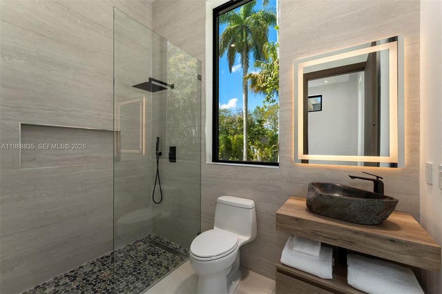 Furnished interior view inside a new home in , Miami (Image 14).