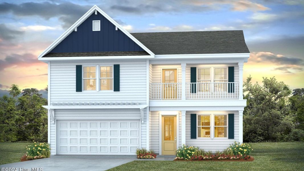 Representative exterior photo of a completed home built from the TILLMAN by D.R. Horton in Surfside Landing, Hubert, NC (Image 2).