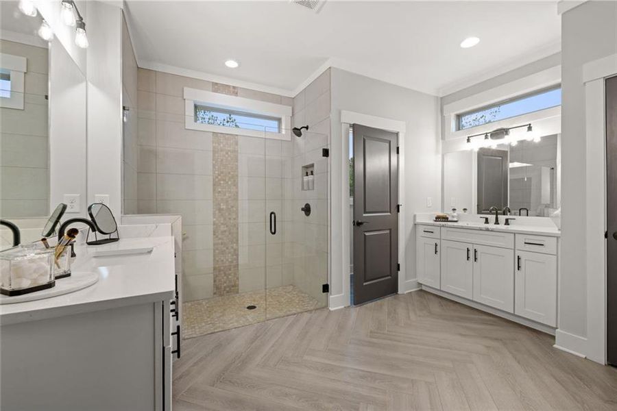 Furnished interior view inside a new home in Soleil Belmont Park, Canton (Image 36).