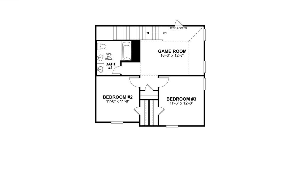 2D floor plan layout for the Barbosa by M/I Homes in Hickory Ridge, Elmendorf, TX (Image 4).