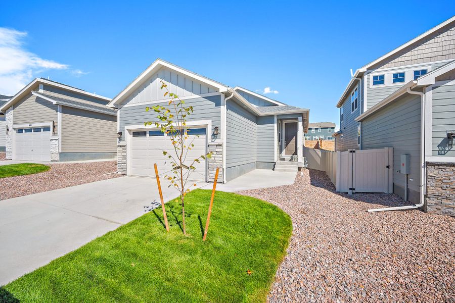 Exterior details and patio area of a home in Trails at Aspen Ridge-3, Colorado Springs (Image 4).
