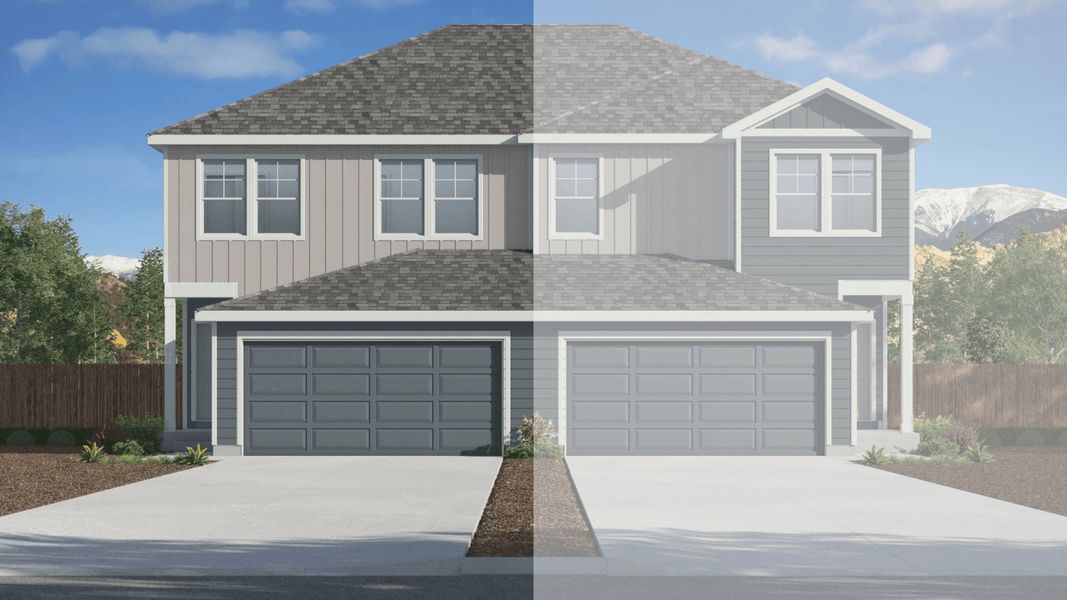 Representative exterior photo of a completed home built from the COTTONWOOD by D.R. Horton in Ellston Park, Colorado Springs, CO (Image 7).