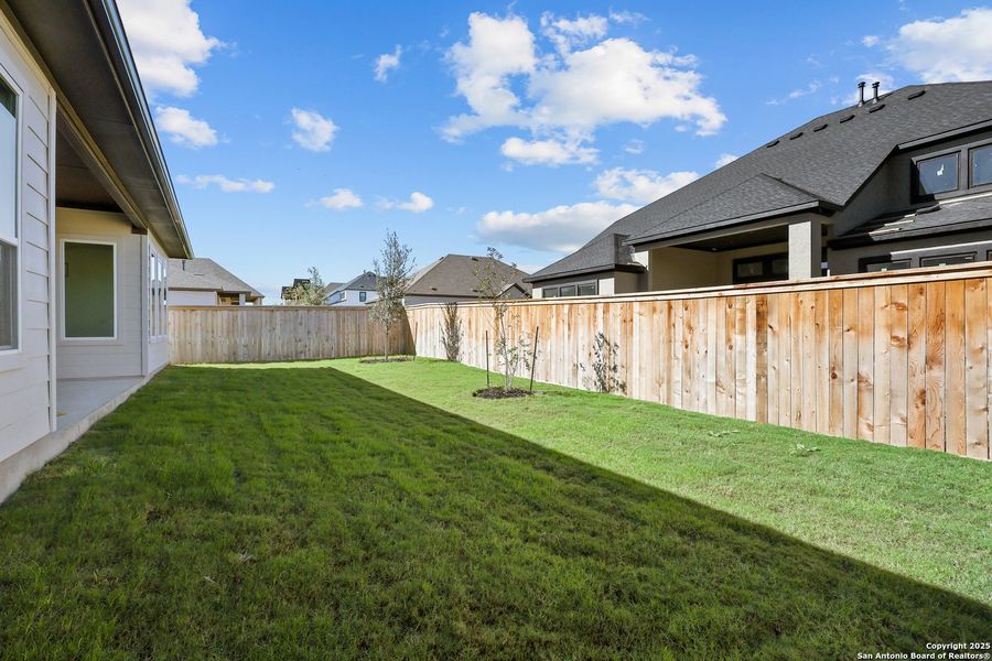 Exterior details and patio area of a home in Mayfair 60', New Braunfels (Image 3).