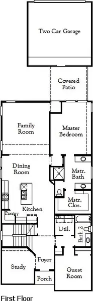 2D floor plan layout of this home in Mustang Lakes, Celina, TX (Image 4).