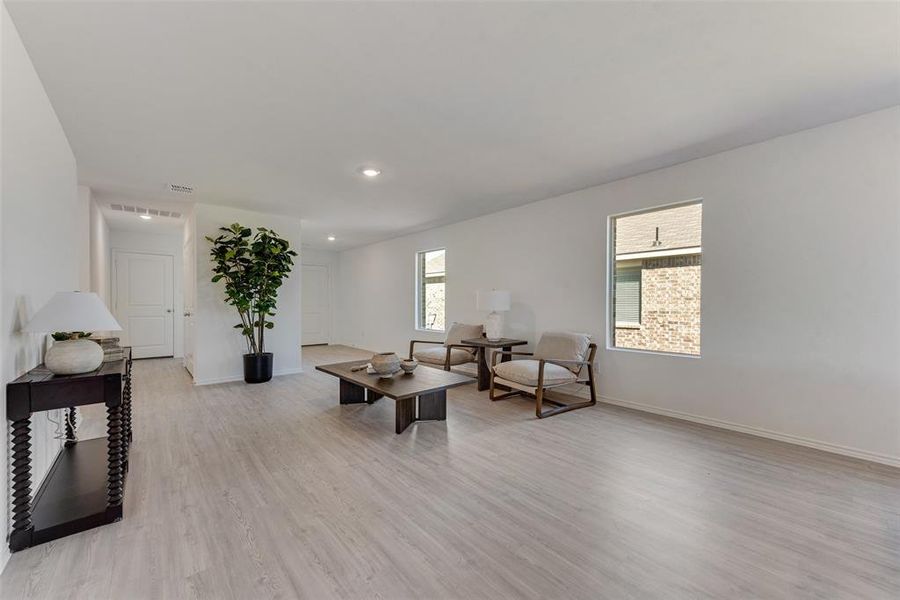 Living room featuring light hardwood / wood-style floors