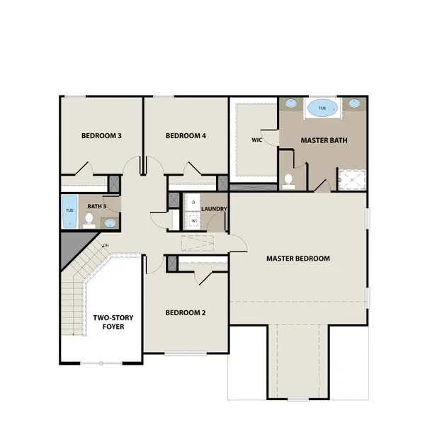 2D floor plan layout of this home in Tranquil South, Hinesville, GA (Image 3).