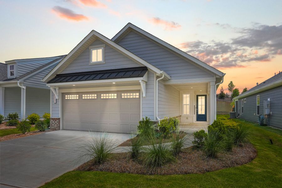 Front exterior of a new home in Carolina Riverside, Belmont, NC, highlighting curb appeal (Image 38). Front exterior of a new home in Carolina Riverside, Belmont, NC, highlighting curb appeal (Image 38).
