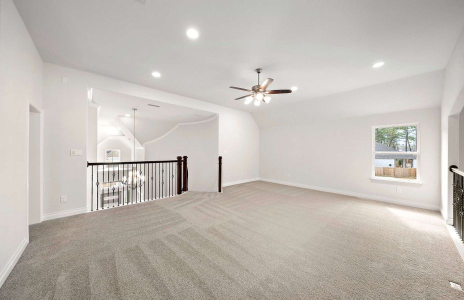 Representative unfurnished interior of a home built from the 3099 by Ravenna Homes in The Highlands 55′, Porter (Image 38). Representative unfurnished interior of a home built from the 3099 by Ravenna Homes in The Highlands 55′, Porter (Image 38).