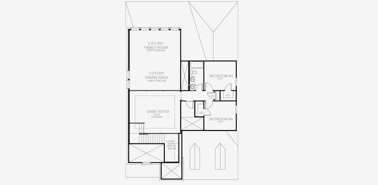 2D floor plan layout for the 2595W by Perry Homes in Ramble, Celina, TX (Image 4).