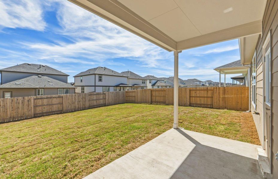 Exterior details and patio area of a home in Patterson Ranch, Georgetown (Image 21).