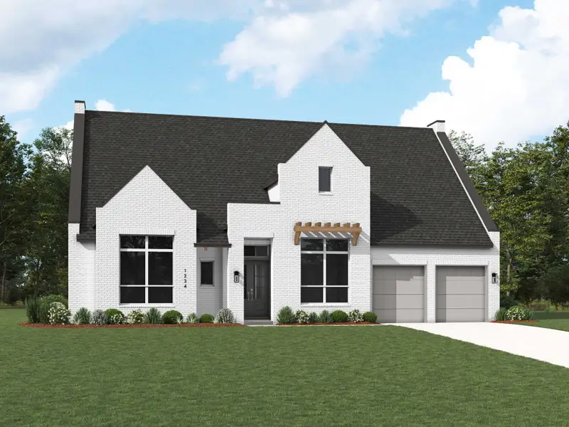 Representative exterior photo of a completed home built from the Treviso by Huntington Homes in Kresston 70s, Montgomery, TX (Image 21).