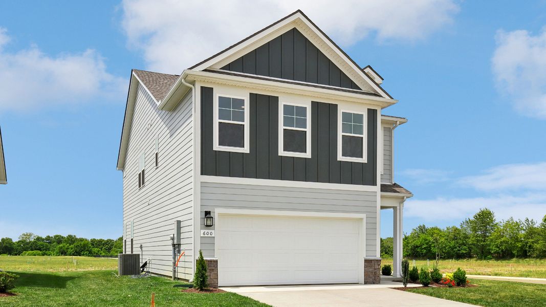 Exterior of Juniper plan home built at Bearwood in Mt. Pleasant, TN