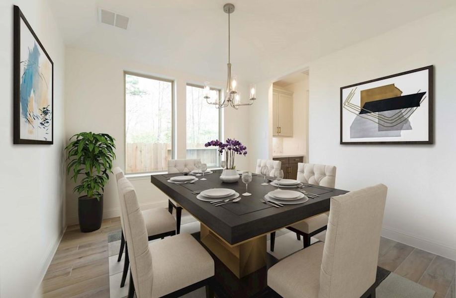 Furnished interior view inside a new home in Amira: Hilltop Collection, Tomball (Image 4).