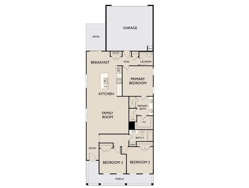 2D floor plan layout for the Emma II by Ashton Woods in Preserve at The Point, Rolesville, NC (Image 3).